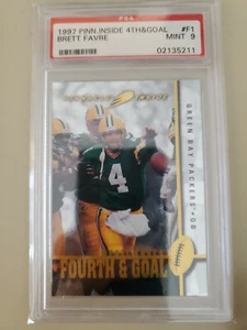 1997 Pinnacle Inside Brett Favre 4TH AND GOAL graded PSA 9 card POP 6 - Picture 1 of 2