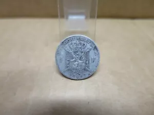 BELGIQUE LEOPOLD II pièce de 1 franc argent 1887 - Foto 1 di 2