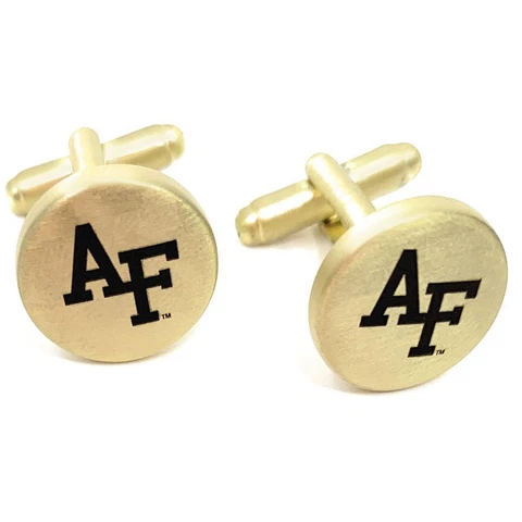 Air Force Academy Falcons Cuff Links Brushed Gold Cufflink Set Cover