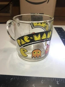 Pac-Man Drinking Coffee Tea Glass Mug Cup Vintage 1982 Bally Arby's Pac Man 3.5" - Picture 1 of 4