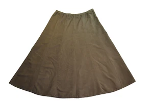 Vintage 90's Women's JJill Medium Brown Fine Whale Corduroy Aline skirt side zip - Picture 1 of 12
