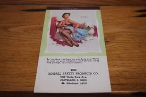 Vintage 1957 Elgren Kimball Safety Products Pin Up Girl March Calendar Notebook - Picture 1 of 9