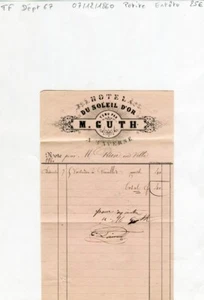 Dépt 67 - Saverne - Belle Petite Entête de l'Hotel du Soleil d'Or du 07/12/1860 - Picture 1 of 1