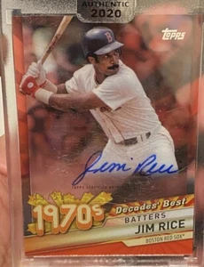 2020 Topps Clearly Authentic Autographs - Decades' Best Autographs Jim Rice /50 - Picture 1 of 3