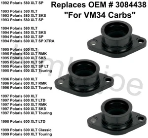 Polaris 580 600 XLT RMK SP SKS LTD Touring & Listed Carb Intake Boot Flanges - Picture 1 of 2