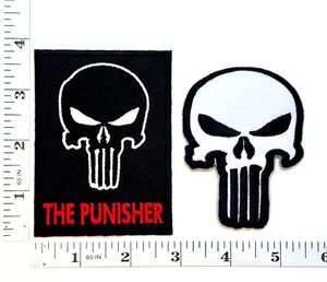 Embroidered Patch Set - The Punisher - 2-Patch Set - NEW - Iron-on/Sew-on - Picture 1 of 1