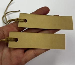 25 Blank 3-1/2” X 1” Handmade Coffee Stained gift hang tags Price Crafts - Picture 1 of 4