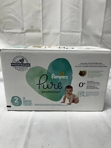 Pampers Pure Protection Diapers Box - Size 2 - 74ct 12-18 - Picture 1 of 4