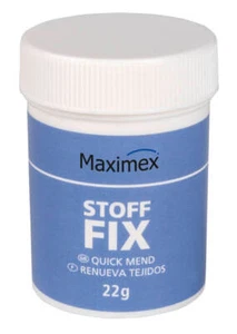 MAXIMEX Stoff Fix Pulver 22 g Nähen Stopfen Säumen Flicken ohne Nadel und Faden - Bild 1 von 10