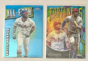 2025 Topps Chrome Bryce Harper Fortune 15 + All-Etch (2 Cards) - Picture 1 of 2