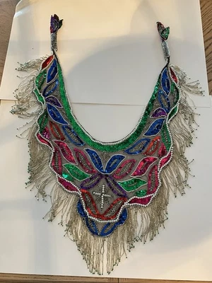 De colección Elegante Multicolor Plata Perla Lentejuelas Cuentas Capelet Envoltura Formal Año Nuevo Foto 1 de 4
