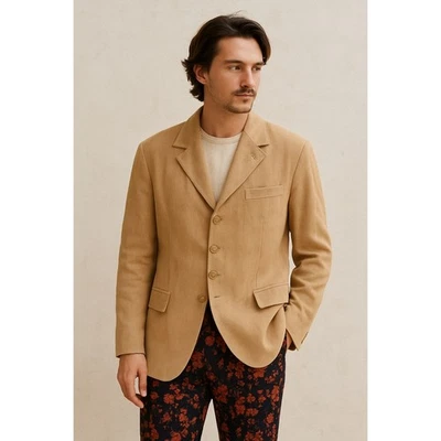 Abrigo deportivo MerChant de colección para hombre talla L gamuza-sensación caqui retro rústico ropa técnica años 70 Foto 1 de 4