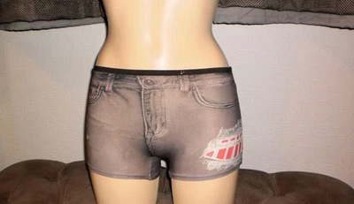 NEW   STRETCH  Brown  DENIM LOOK UNDERWEAR  SHORTS  6/8 - Image 1 of 4