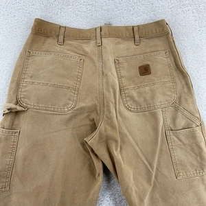 Carhartt Distressed Pants Mens ACTUAL 34x29 B11 BROWN Original Dungaree Fit - Picture 1 of 18