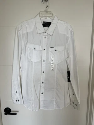 Marc Ecko Men's Cut Sew Long Sleeves Shirt Button Down Size XL/EG White Cotton - Image 1 of 4