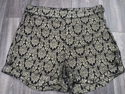 Pantalones cortos Forever 21 para mujer negros/dorados medianos Foto 1 de 4