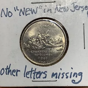 RARE 1999 P New Jersey State Quarter Struck Through Grease Error. One of a kind. - Picture 1 of 12