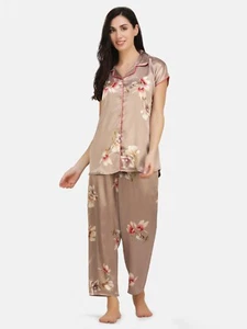 Satin Floral Night suit/Pajamas Set /Loungewear for women India - Picture 1 of 6