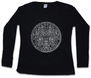 AZTEKISCHES MANDALA DAMEN LANGARM-T-SHIRT Indianer amerikanische Mayas Maya-Schild - Bild 1 von 1