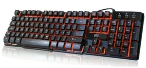 Rii RK100 3 Farben LED hintergrundbeleuchtet mechanisches Gefühl USB kabelgebunden - Bild 1 von 3