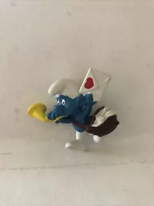 Smurfs Postman Smurf Mailman Love Letter 1976 Rare Vintage Original Figure - Picture 1 of 1