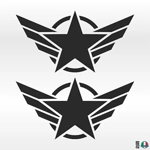 2 Sticker Adesivi STELLA MILITARE US ARMY ESERCITO Auto Camper Pickup Jeep - Foto 1 di 20