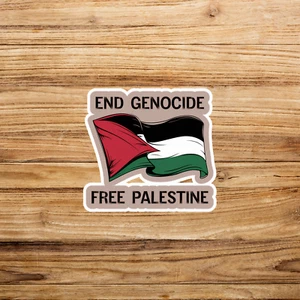 End Genocide Free Palestine Protest Sticker Palestinian Flag #2378 - Picture 1 of 1