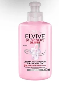 L’ORÉAL ELVIVE GLYCOLIC GLOSS CREMA PARA PEINAR/EXTRA BRILLO/LEAVE IN HAIR CREAM - Picture 1 of 4