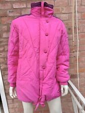 PIERRE CARDIN Paris Puffer Jacket Hot Pink Womens Sport 80s Vintage Size 38...