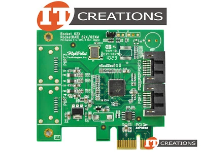 HIGHPOINT ROCKET 620 SATA III RAID CONTROLLER HOST BUS ADAPT 620WDALF-NO BRACKET - Image 1 of 3