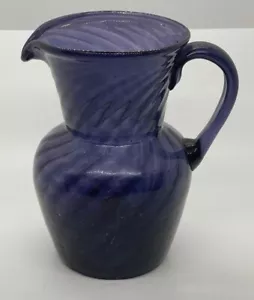 Scarce blown purple pitcher, swirled - Picture 1 of 13