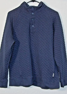 Eddie Bauer Herren Gr. L blau gesteppt Stehkragen Henley Pullover Sweater Jacke - Bild 1 von 6
