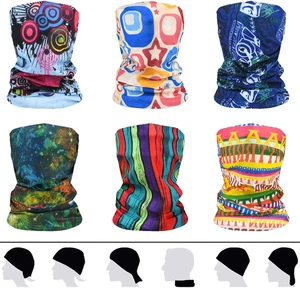 Copricapo, 6 Pezzi Multifunzione Fascia, Bandana Sciarpa Di Riciclaggio Della Bi - Foto 1 di 12