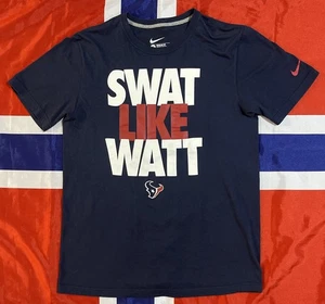 Nike NFL J.J. Watt Houston Texans SWAT LIKE WATT Men’s Blue Large Logo T-Shirt - Picture 1 of 6