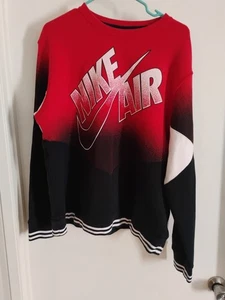 Vintage Red Tag Nike AIR "Swoosh" (XL) Sweatshirt RED BLACK WHITE - Picture 1 of 4