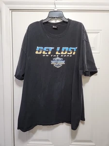 Harley Davidson Get Lost Double Sided Shirt Size 3XL Black - Picture 1 of 7