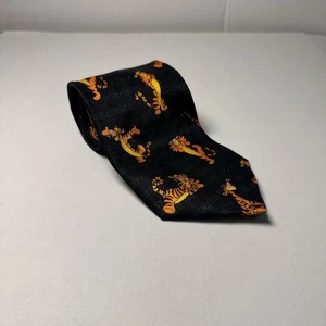 Tigger Men’s Tie Black Authentic Pooh Disney 100% Silk - Picture 1 of 6