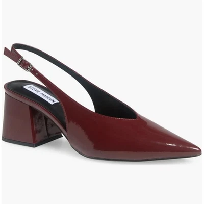 Steve Madden Talla 7.5 Faryn Borgoña Cordones 2.34" Bloque Tacones Mujer Foto 1 de 4