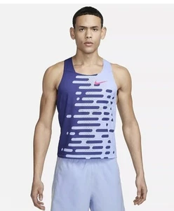 New Nike Aeroswift Pro Elite Singlet 2023 White Blue Size Medium Men - Picture 1 of 6