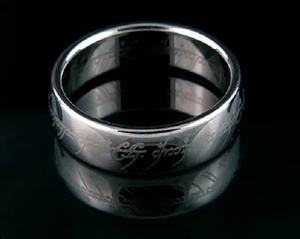 SEIGNEUR DES ANNEAUX : BAGUE EN TUNGSTÈNE T.70 ARGENTÉ - Foto 1 di 3