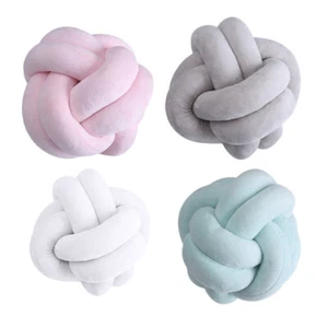 Knotted Ball Pillow Cotton Throw Pillow Waist Back Cushion for Home Sofa Bed US - Picture 1 of 16