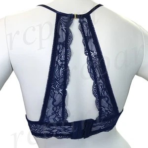 New women's lace racerback bralette intimate gift lingerie royal blue S M L XL - Picture 1 of 4