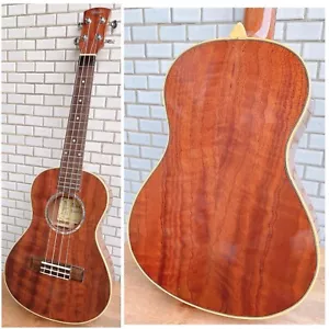Alulu Solid Curly Mahogany Tenor Ukulele, Natural Grain, Hard Case, HU1190@! - Picture 1 of 15