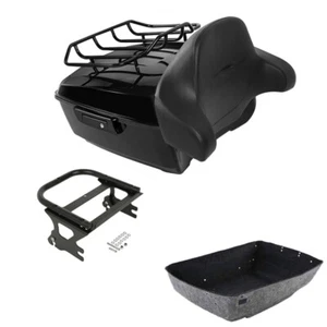 King Trunk Luggage Backrest 2 Up Mount Rack Fit For Harley Electra Glide 97-2008 - Picture 1 of 12