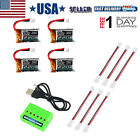4pc 3.7V 220mAh RC LiPo Battery 35C With Charger for Eachine E010 JJRC H36 NIHUI