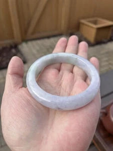 24012-L Certified Untreated Grade A Jade Burmese Jadeite Bangle - Round 55.4mm - Picture 1 of 17