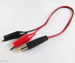 1pc 1FT/30cm Medium Alligator Clip to 2.1x5.5mm 2.1mm DC Male DC Power Cable - Picture 1 of 6