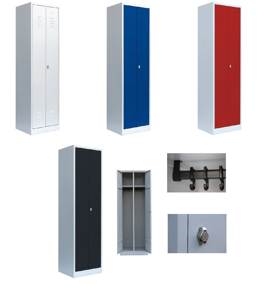 2er Umkleideschrank Spind Umkleidespind Garderobenschrank Spint kompl. montiert - Bild 1 von 1