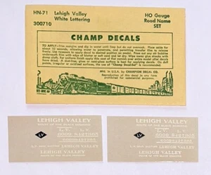 CHAMP HO SCALE DECAL-LEHIGH VALLEY ROADNAME SET - WHITE LETTERING - #HN-71 - Picture 1 of 1