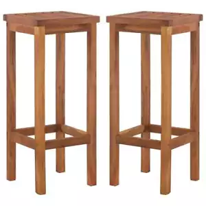 NNEVL Bar Chairs 2 pcs Solid Acacia Wood - Picture 1 of 9